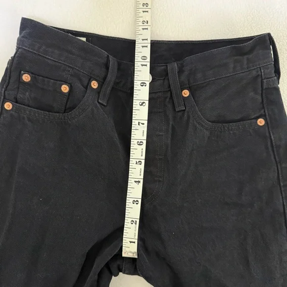 Levi's 501 S Skinny Premium Black 100% Cotton Jeans Size 25 x 28 - Picture 8 of 10
